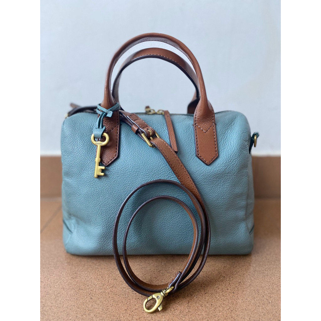 fossil fiona satchel blue preloved
