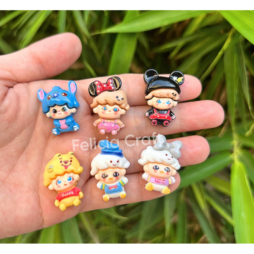 [10pc] Clay resin tanpa lubang dimoo disney