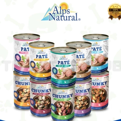 Makanan Basah Anjing Alps Natural Chunky 415gr | Wet Dog Food | Dog Food Kaleng