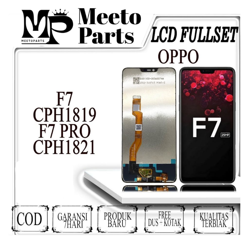 LCD TOUCHSCREEN OPPO F7/CPH1819/F7 PRO/CPH1821 ORIGINAL 100% Fullset  Layar HP + Bonus Bubble Wrap