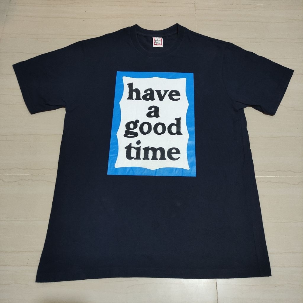 Kaos HAGT Have A Good Time Blue Frame Navy Size M Original Like New