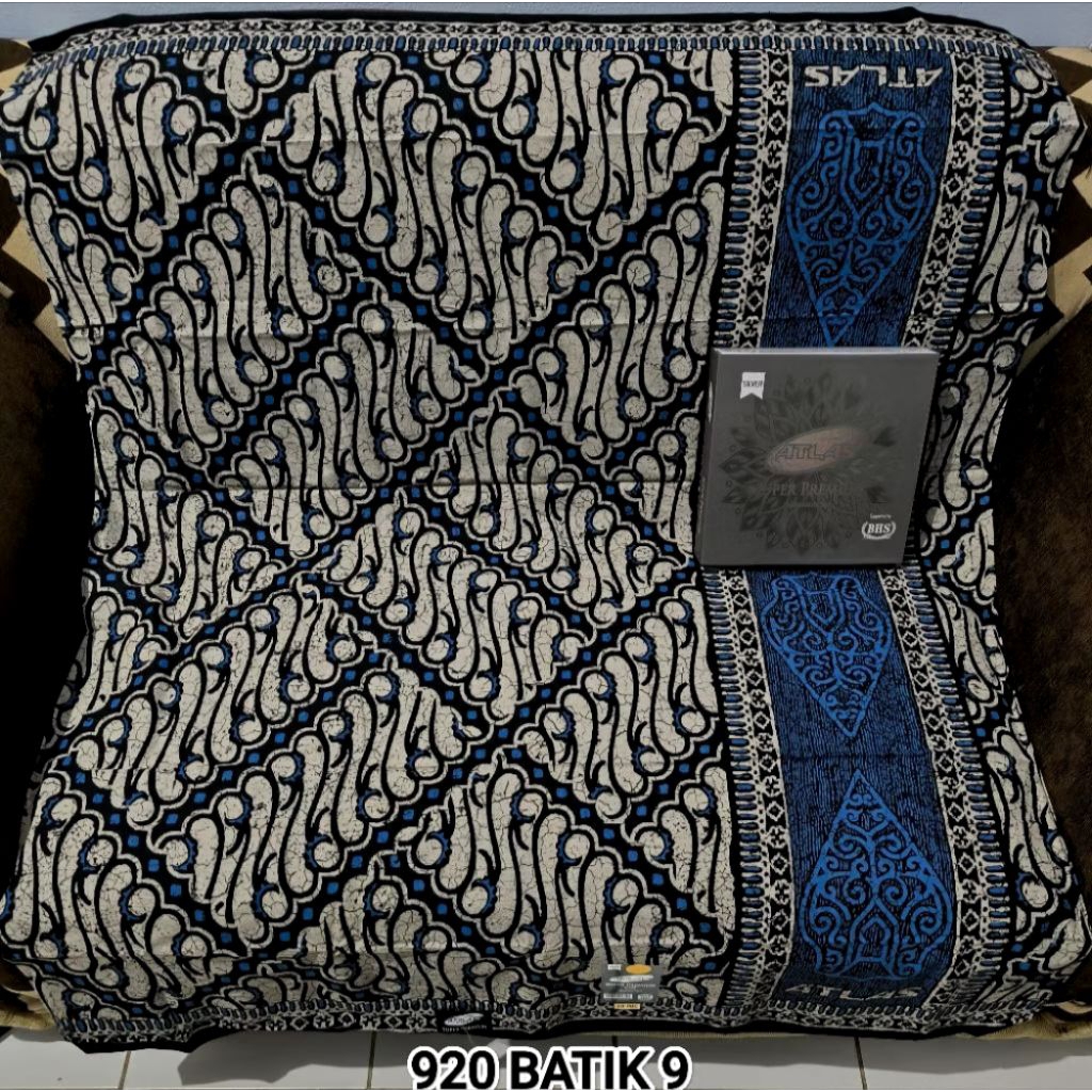 Sarung Atlas Super Premium Motif Batik BHS Tipe 920 Gold & Silver Bahan Viscose Blend Super Rayon Hi