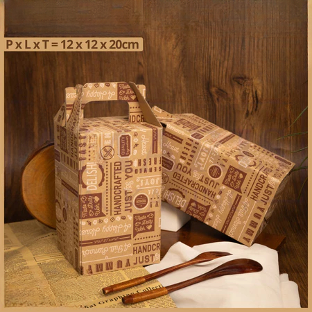 

dus jinjing hampers muat toples kuker 250gr isi 3 motif coklat koran packaging 12x12x20cm