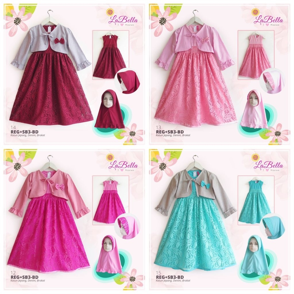 [ LAURA ] by Labella gamis dress kutung baju pesta brokat full premium cardigan anak baju muslim pes