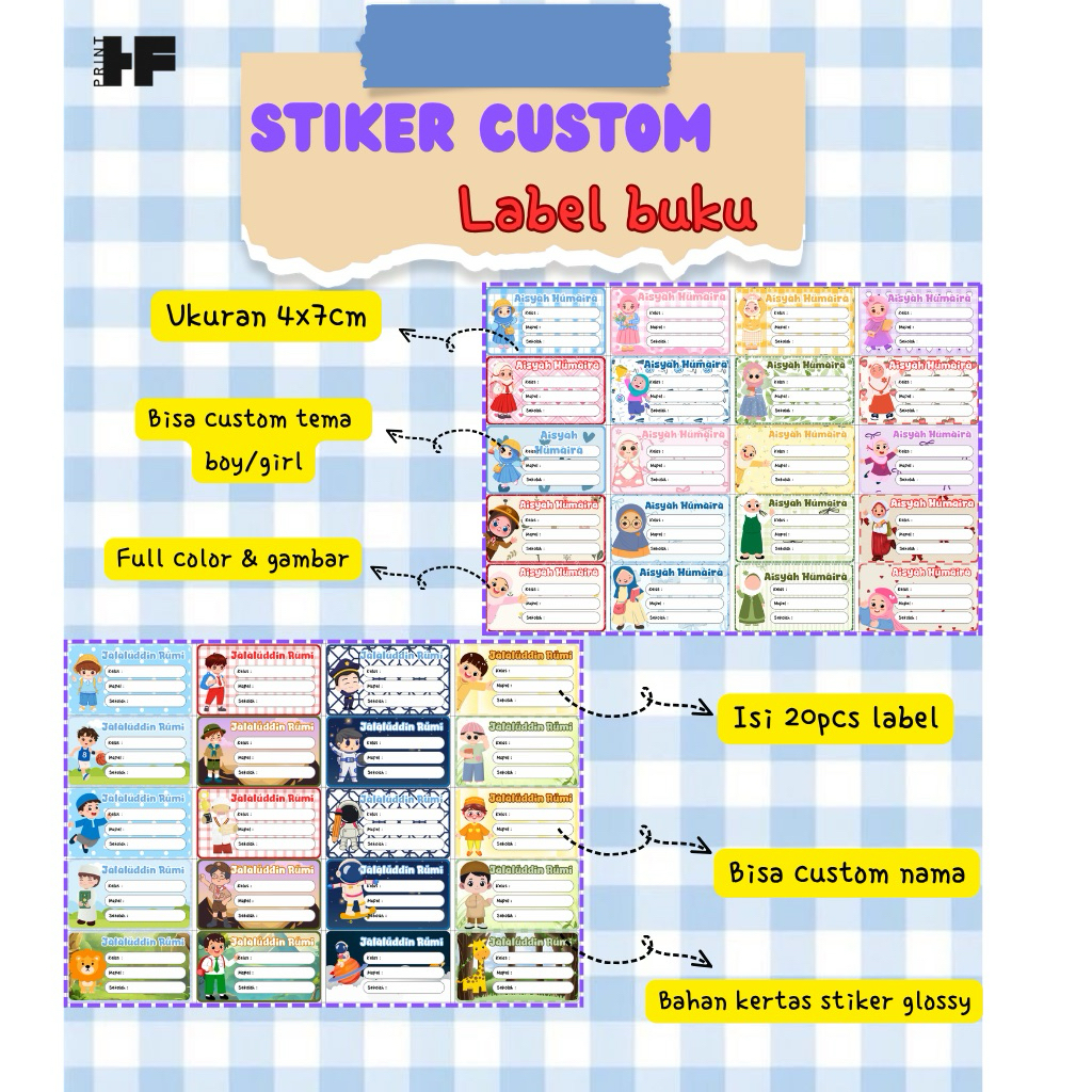

STIKER LABEL BUKU CUSTOM NAMA // STIKER BUKU KARAKTER CUSTOM