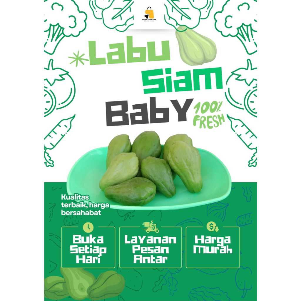 

Labu Siam Baby/Labu Siam Kecil (Acar) Segar- Sayuran Sehat & Siap Olah 1 Kg.