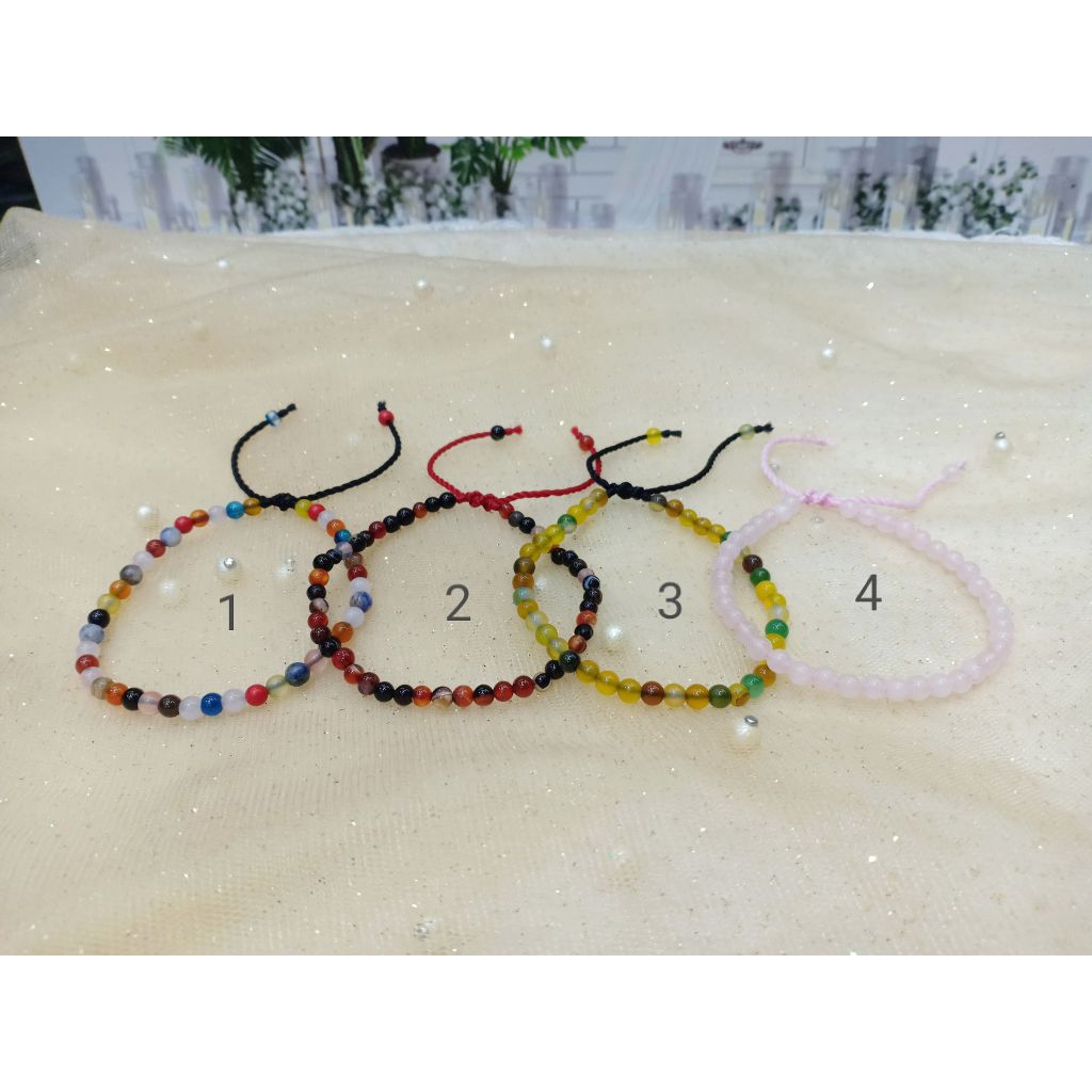gelang batu alam 3mm kecil imut