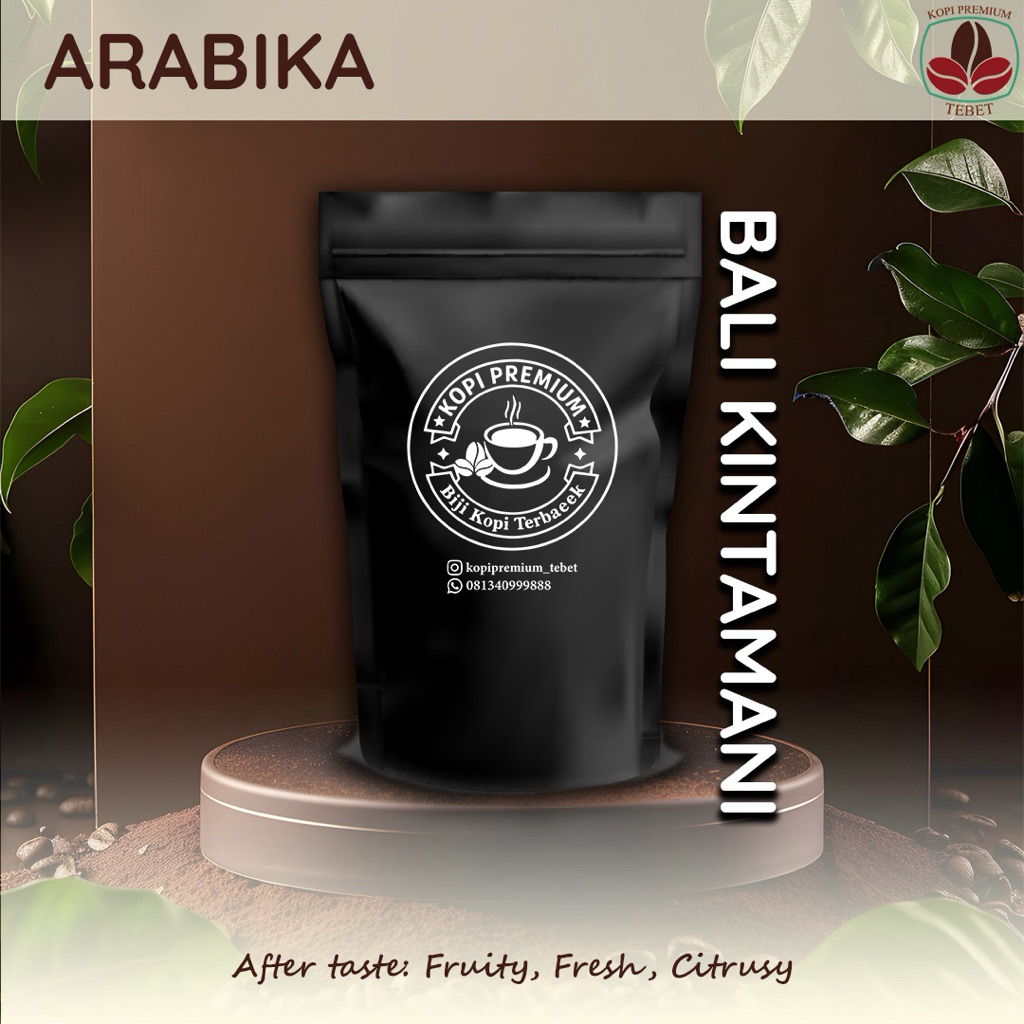

Biji Kopi Arabika Bali Kintamani 100g / 250g / 500g - Kopi Premium Tebet - Fresh Roasted