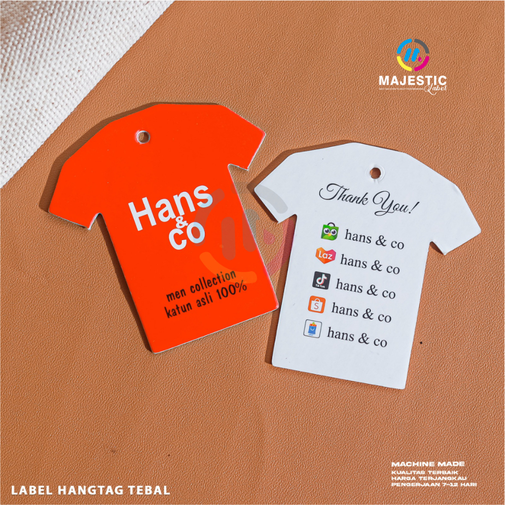 

hangtag tebal custom/ label baju / tag cap baju/ Hang tag / hantag custom label baju