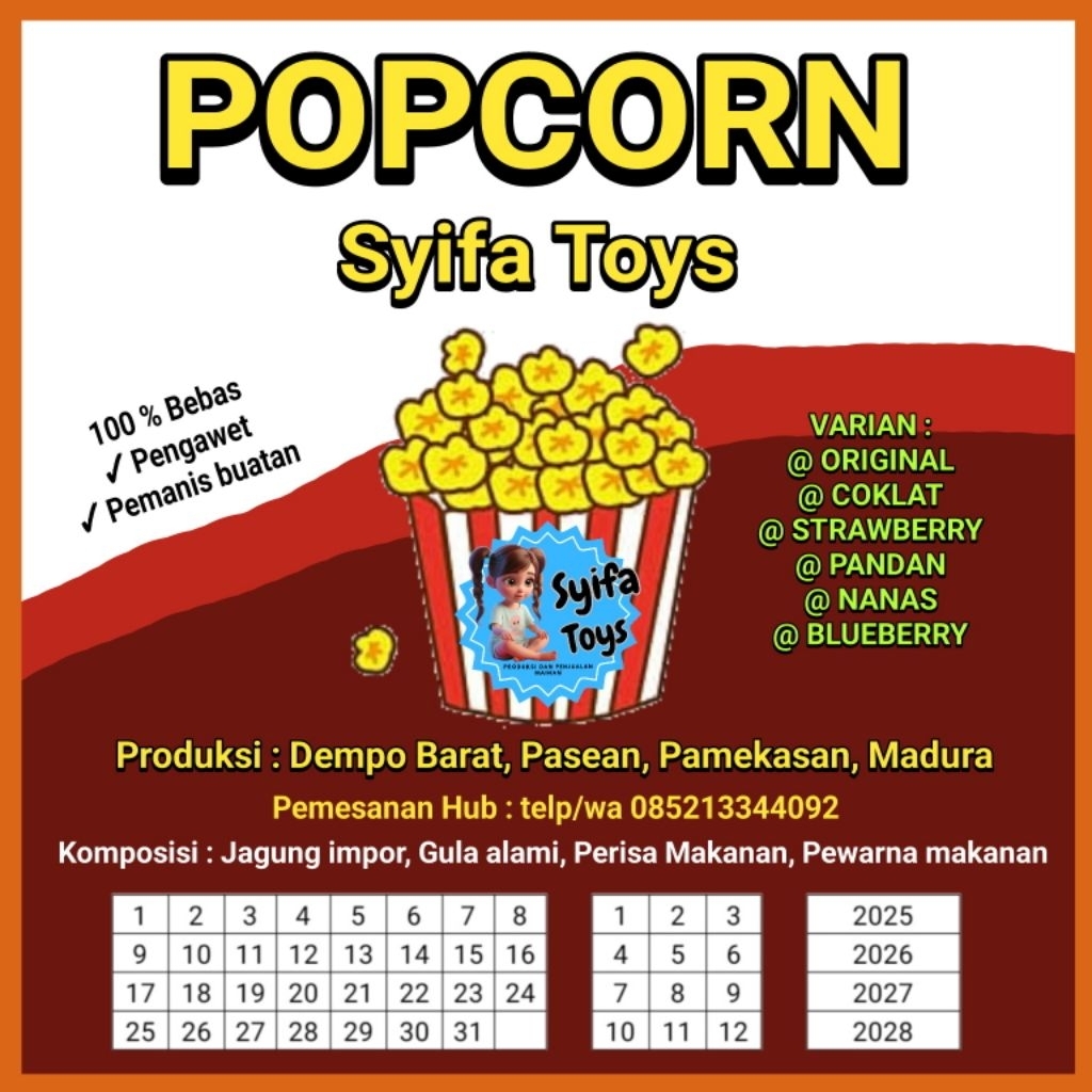 

1 pack popcorn berbagai rasa dan berhadiah cuma modal 1000an