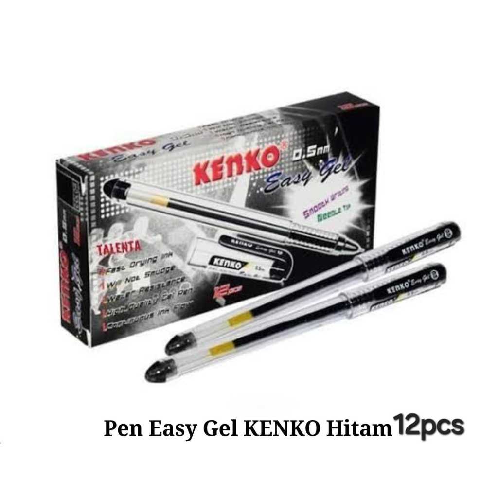 

Pulpen Gel Kenko Easy Gel 0.5mm (12 pcs) Black