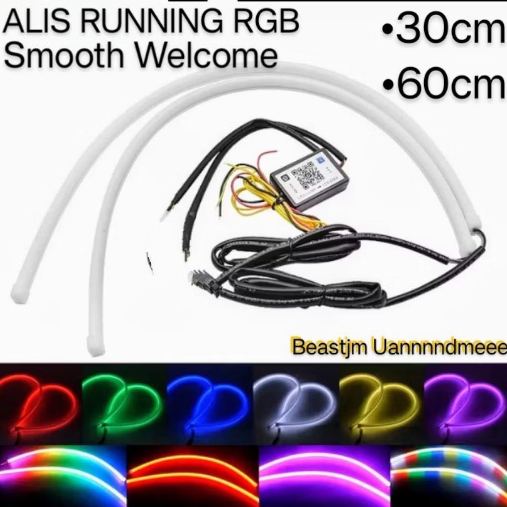 Lampu Alis RGB App Matrix Koneksi Bluetooth | Lampu Alis DRL Flexible Motor Mobil