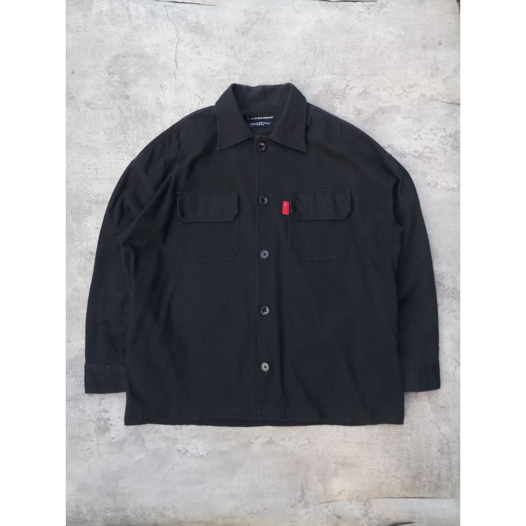 Kemeja outer nj clothing | outer second 4 pocket pria basic polos hitam