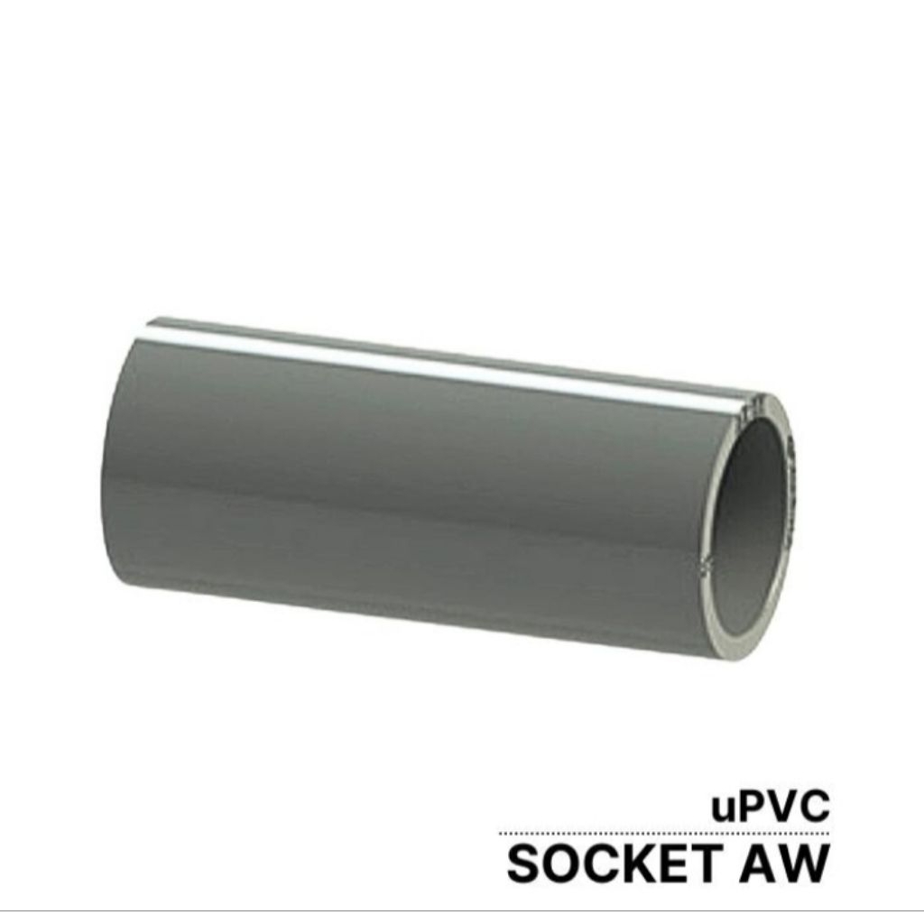 Sok PVC AW 1-1/4 inch Socket PVC AW 1 1/4" Sock PVC JIS 1 1/4 inch Coupling PVC Abu-Abu Paralon 1-1/