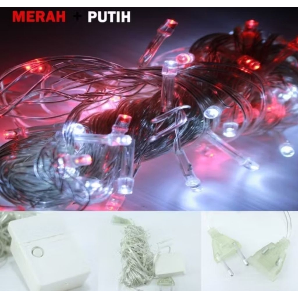 Lampu Tumblr Merah Putih - Lampu Kelap Kelip Aesthetic / Lampu Tumblr Agustusan