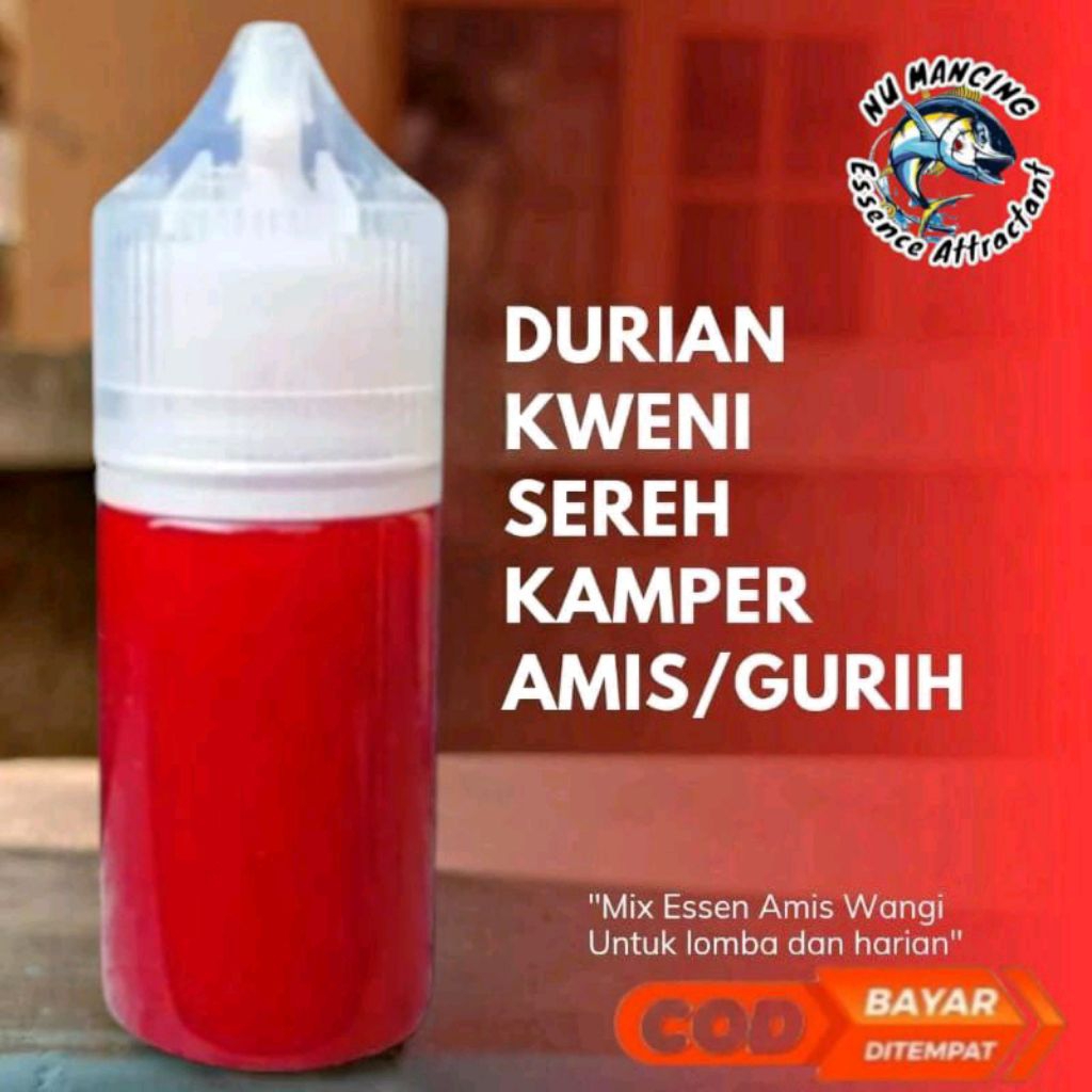 Essen Durian/Kweni/Sereh/Kamper/ Merah Amis gurih 30ML Mix Essen Indukan/Ikan Rame/Untuk Ikan Mas/Le