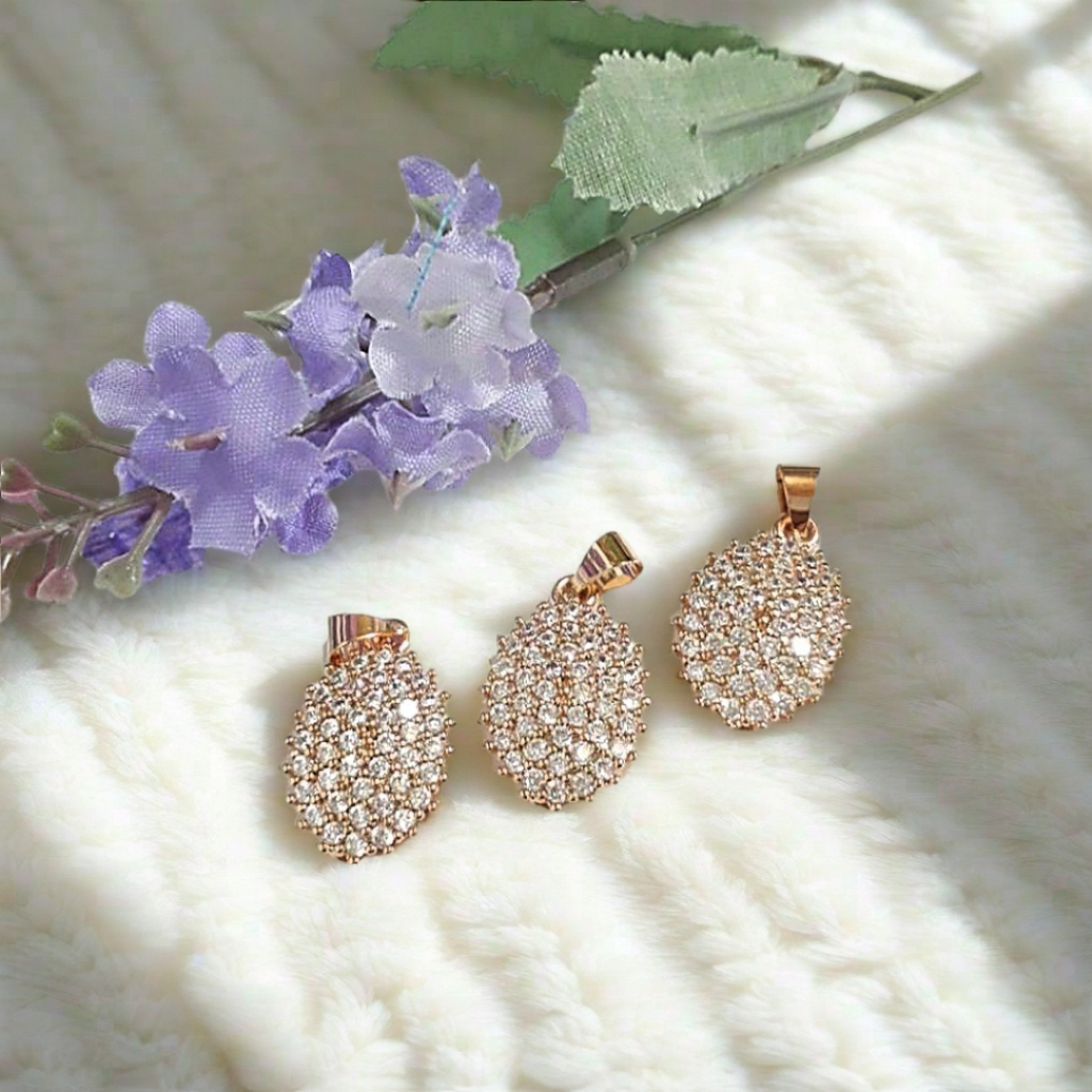 Liontin batu permata bulat accessories wanita dewasa xuping