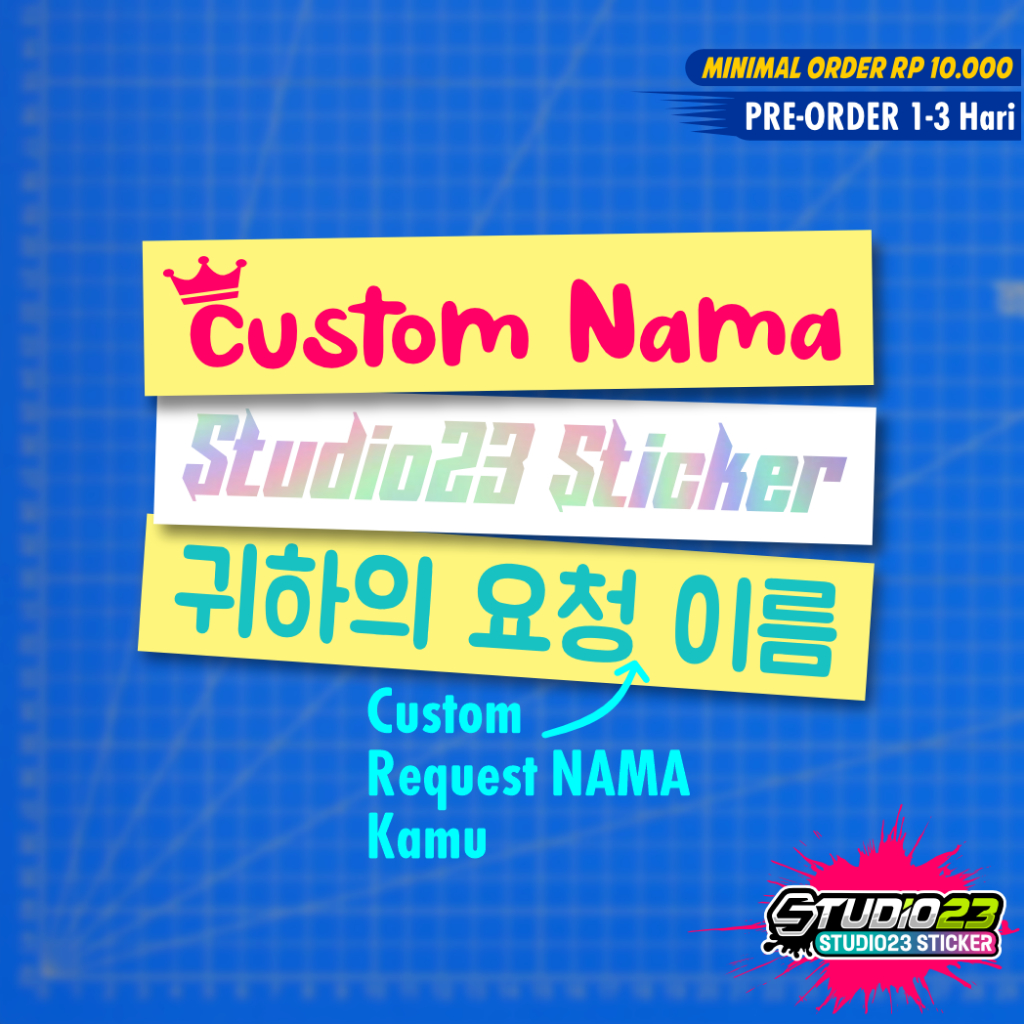 

Stiker Cutting Nama Custom Hologram, Request nama kamu (Min.Order 10rb)