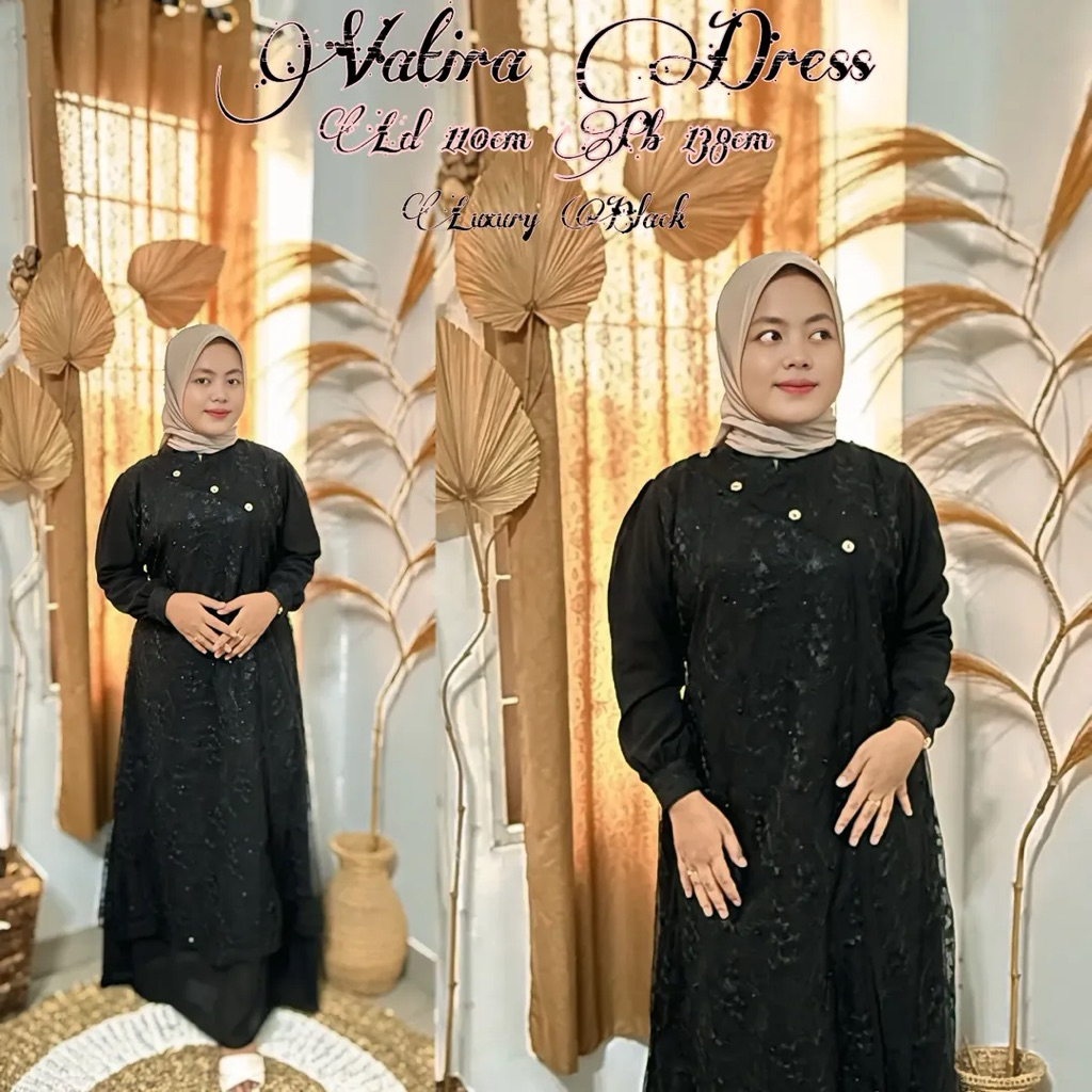 dress kondangan model terbaru brokat simple elegant bahan ceruty babydoll