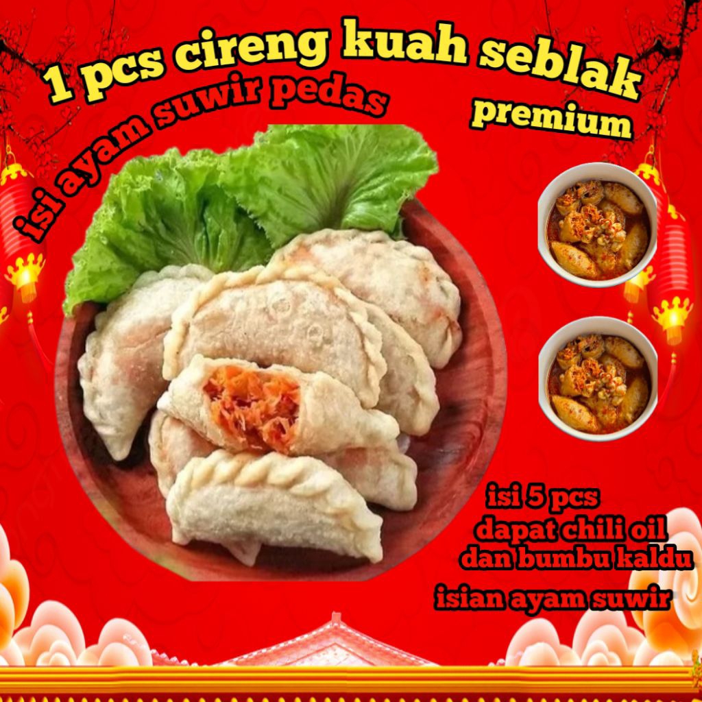 

1 PACK CIRENG PREMIUM JUMBO KUAH SEBLAK ISI AYAM SUWIR PEDAS /CIRENG BAKSO PEDAS / CIRENG SOSIS PEDAS /KEJU CHESSE