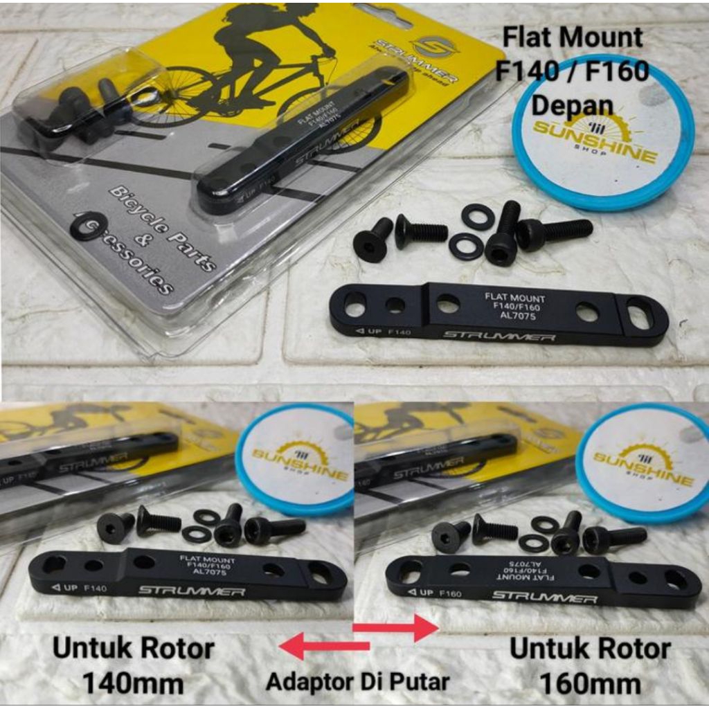 Disc Brake Adaptor Depan Flat Mount F140/160 Sepeda Roadbike Gravel