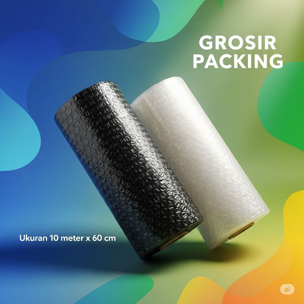 

BUBBLE WRAP 10 METER x 60 CM HITAM DAN BENING (TEBAL)