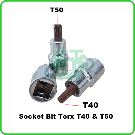 C-MART Socket Bit Torx T40 & T50 Mata Kunci Soket Bintang Torx T40/T50