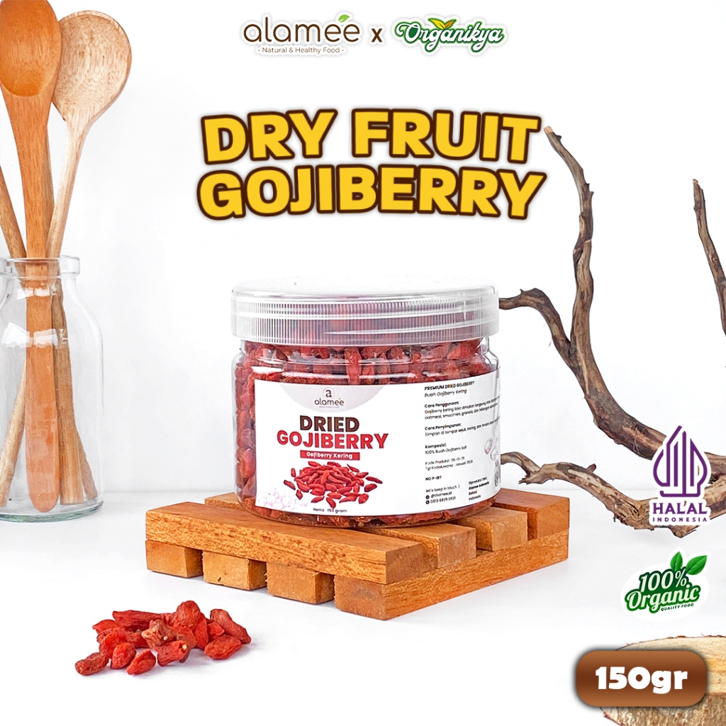 

ALAMEE Gojiberry Kering Cemilan Buah Sehat Rendah Kalori Dried Buah Kici Kering 150gr organikya