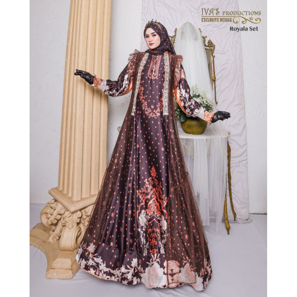 Gamis Syari Premium Rayola Set By Ivas Productions / Gamis Syari Cantik / Gamis Syari Mewah