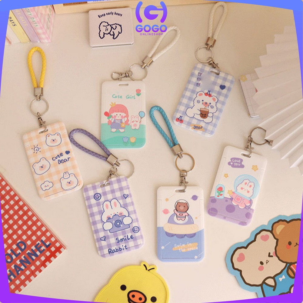 

EC GOGO-C1240 ID Card Holder Motif Karakter Lucu Pelindung Kartu Name Tag / Tempat Kartu Akses Kantor MRT Busway E-Money Flazz Lanyard
