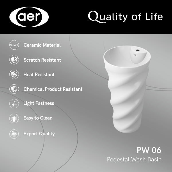 AER Pedestal Wash Basin/ Wastafel Standing - PW 06