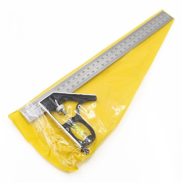 

Penggaris Siku Tukang Multifungsi Penggaris Mistar Siku Waterpass Kombinasi Siku Tukang + Waterpass Combination Square Ruler 12-Inch Aluminum Combination Square with Bubble Level