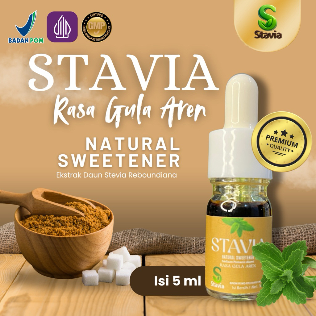 

STGA - STAVIA Pemanis Alami PREMIUM Quality Nol Kalori | Pengganti Gula | Rasa Gula Aren / 5ml