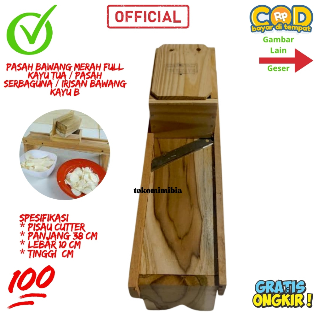 New Promo Terbaru Alat Pengiris Bawang Merah Kayu Pemotong Bawang Keripik Singkong Kayu B