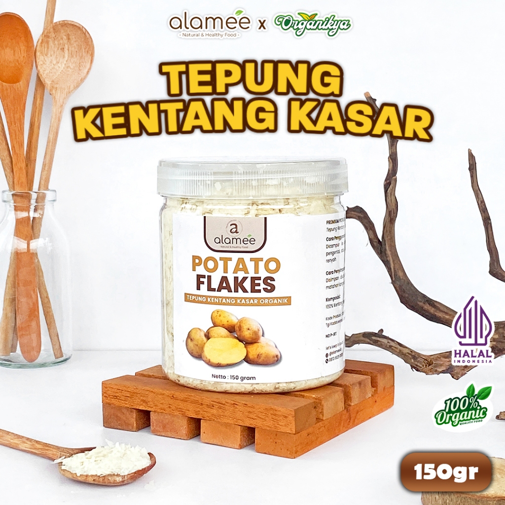 

ALAMEE Tepung Kentang Serpih Potato Flakes Premium Tepung Kentang Kasar PREMIUM 150gr organikya