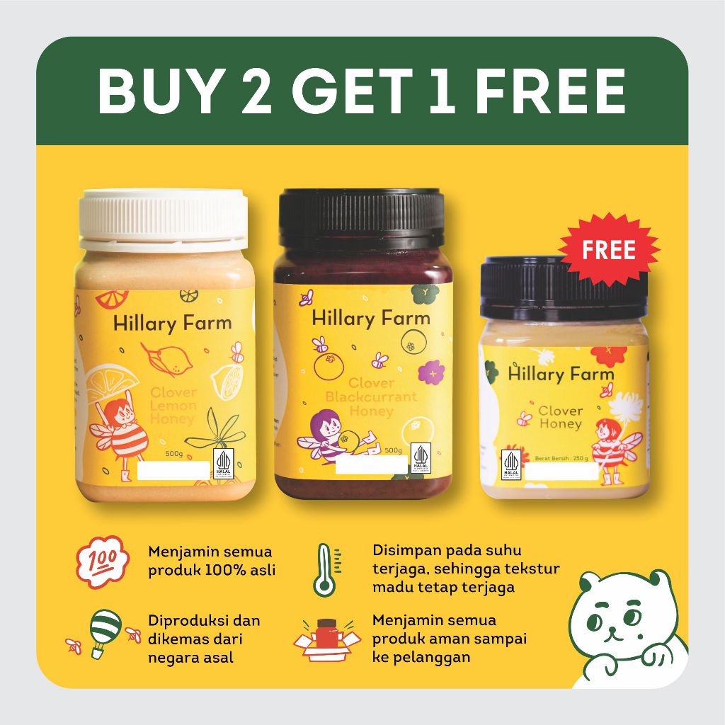 

Clover Lemon Honey + Clover Blackcurrant Honey Free Madu