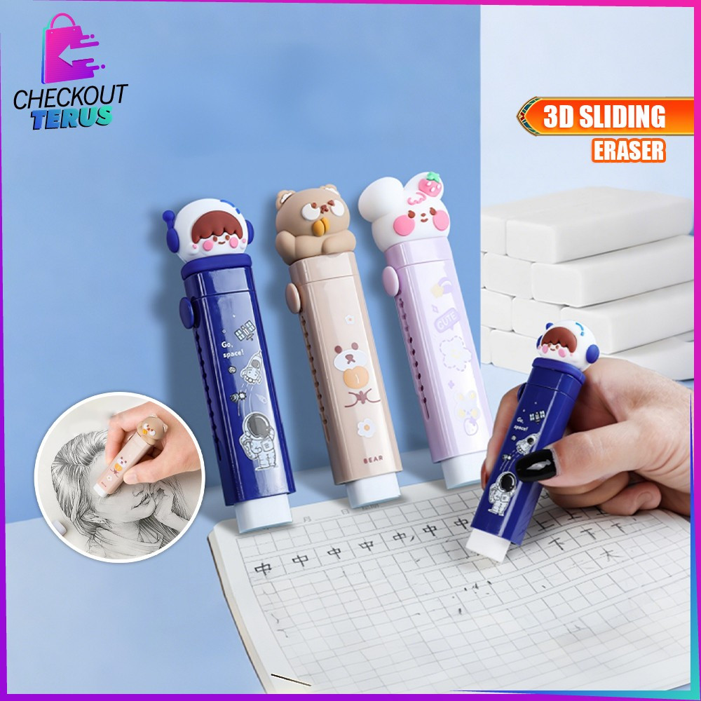 

CT A78 Penghapus Pensil Mekanik Free 2PCS Refill Penghapus Karakter Kartun 3D Perlengkapan Sekolah Anak Penghapus Pensil Anak Sliding Eraser