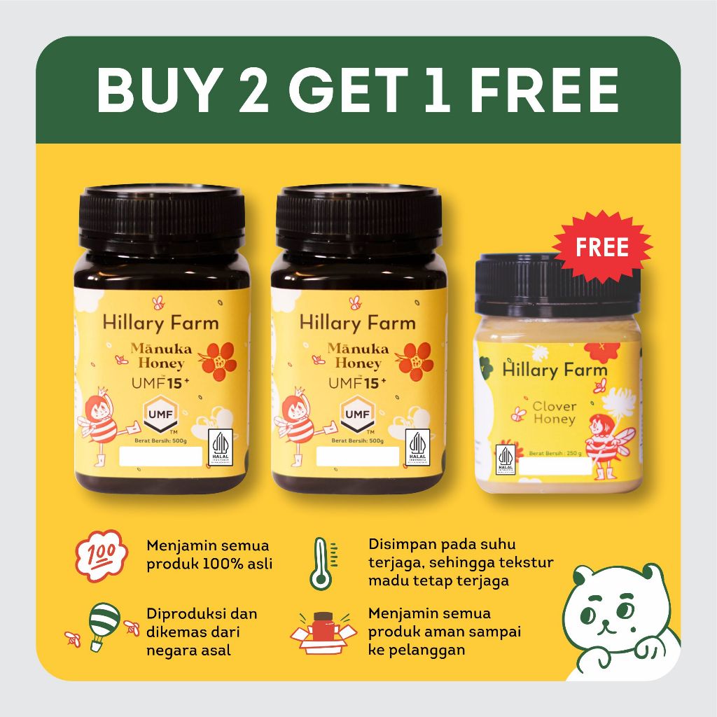 

2 Manuka UMF 15+ Free Madu
