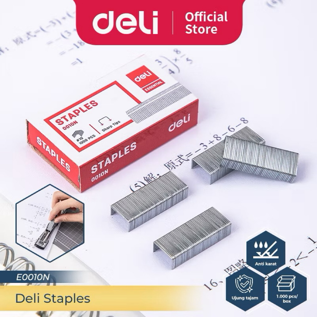 

1 pack kecil isi staples deli no 10 / isi staples no 10