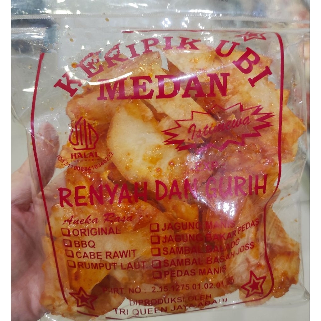 

Kripik Ubi Balado Medan pedas manis 300gr