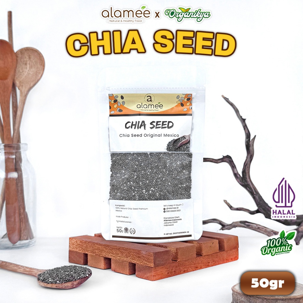 

ALAMEE Chia Seed Organik Biji Black chiaseed cia seeds Asli Mexico Impor diet 50gr organikya