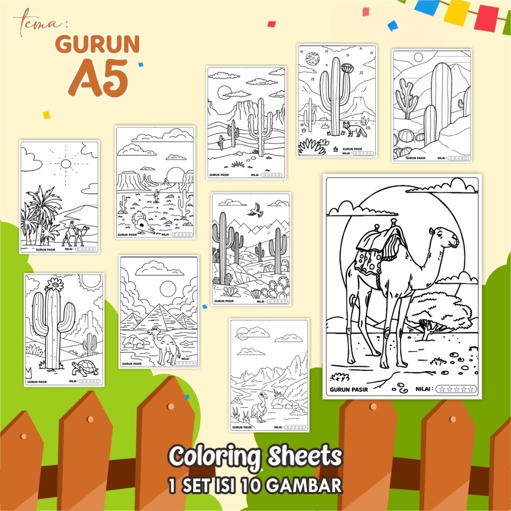 

(A5) KERTAS MEWARNAI ANAK - COLORING SHEETS KODE GURUN - LEMBAR MEWARNAI ANAK
