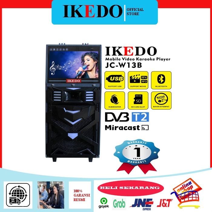 IKEDO JC-W13B SPEAKER LAYAR 16 inch TV DIGITAL LED Video Karaoke Player