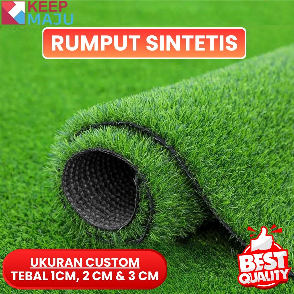 KEEP MAJU 2*1M Rumput Sintetis Untuk Lantai Luar Ruangan, Karpet Rumput Sintetis, Alas Rumput Sintet