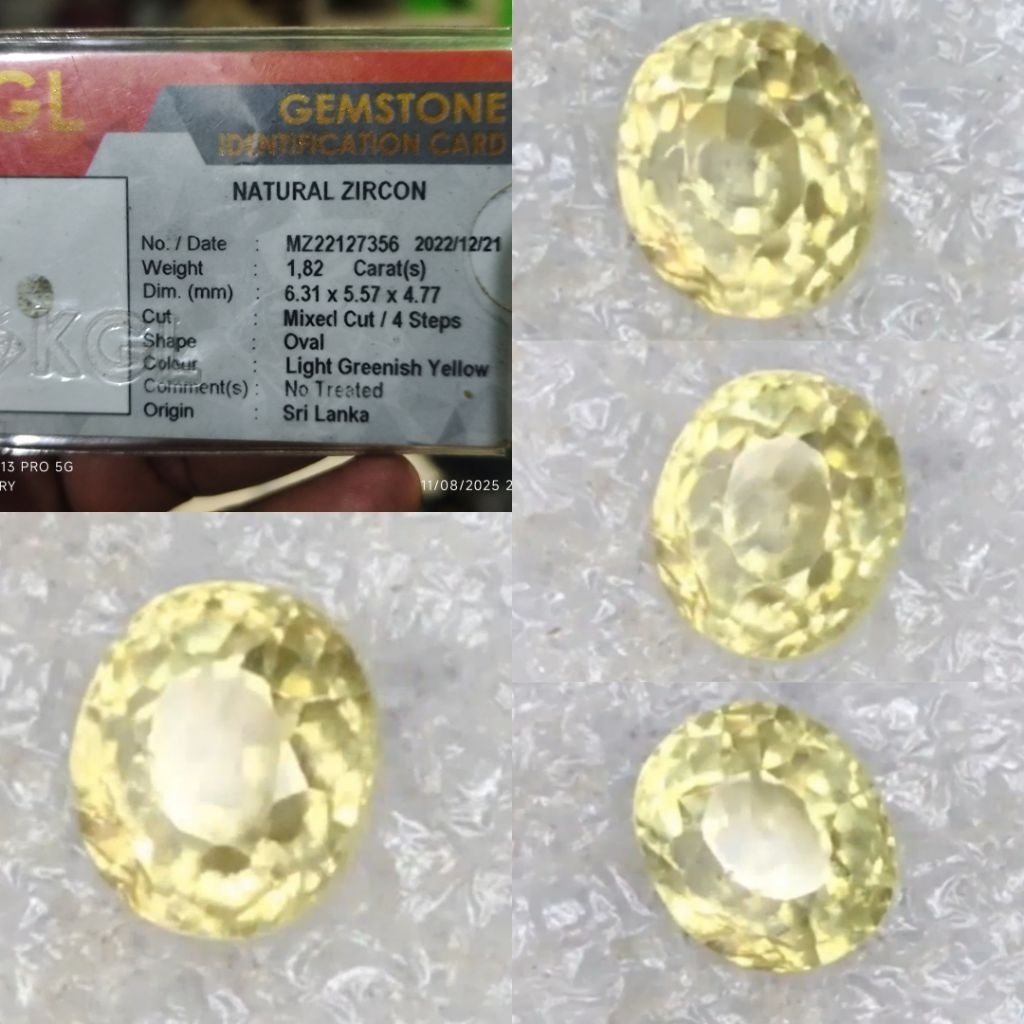 NATURAL YELLOW ZIRCON 1.82 CTS HQ