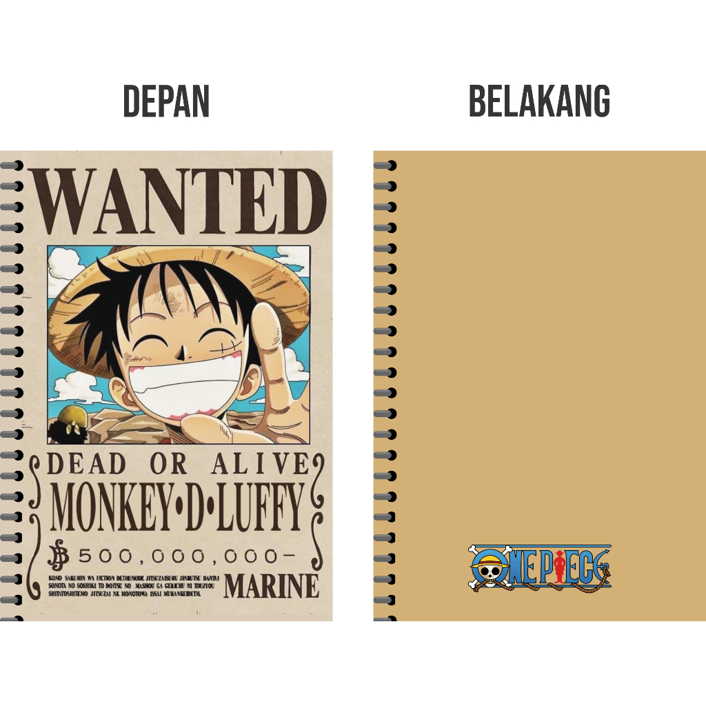 

NOTEBOOK SPIRAL / BUKU CATATAN / BLOKNOTE ANIME ONE PIECE A6 FULL COLOUR MURAH LIMITED UKURAN A6