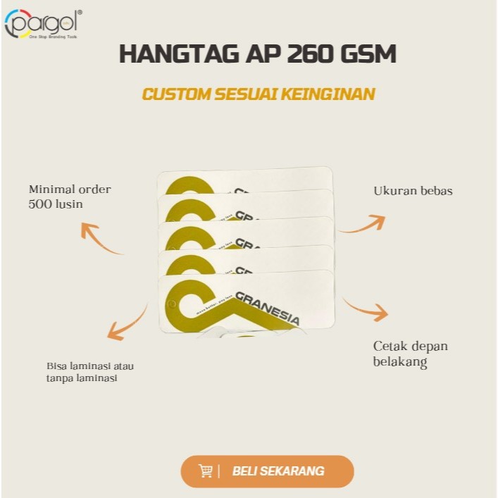 

Hangtag Custom Nama/Logo Sendiri - AP 210 GSM - Hangtag Baju