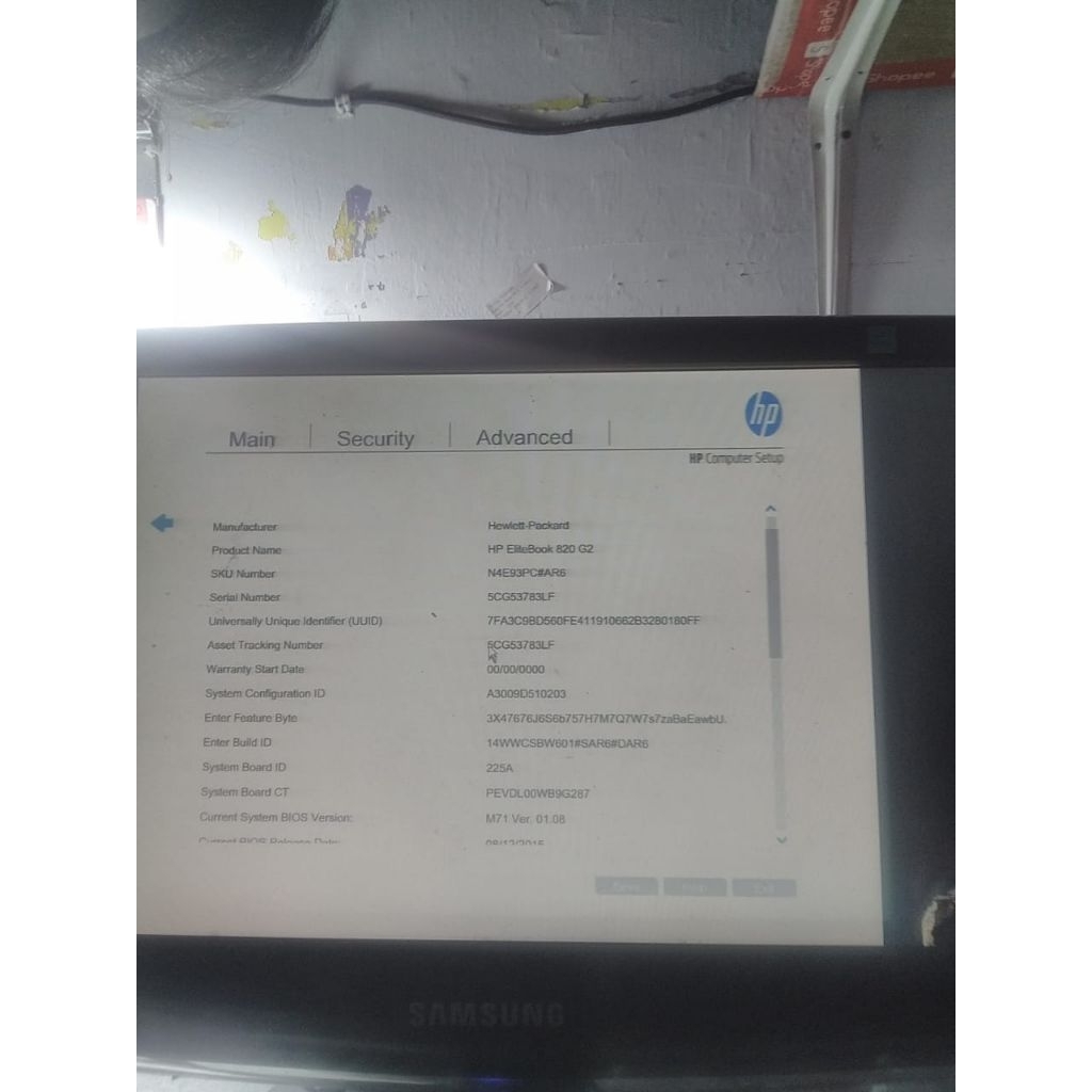 Motherboard Mainboard Mobo Laptop Hp Elitebook 820 core i7 gen 5