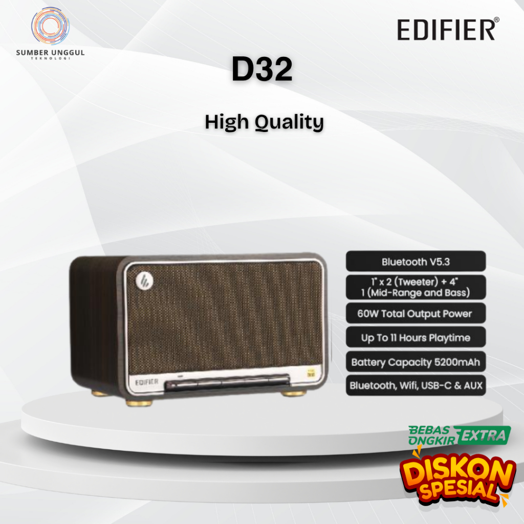 EDIFIER D32 Integreted 2.1 Tabletop Bluetooth Speaker