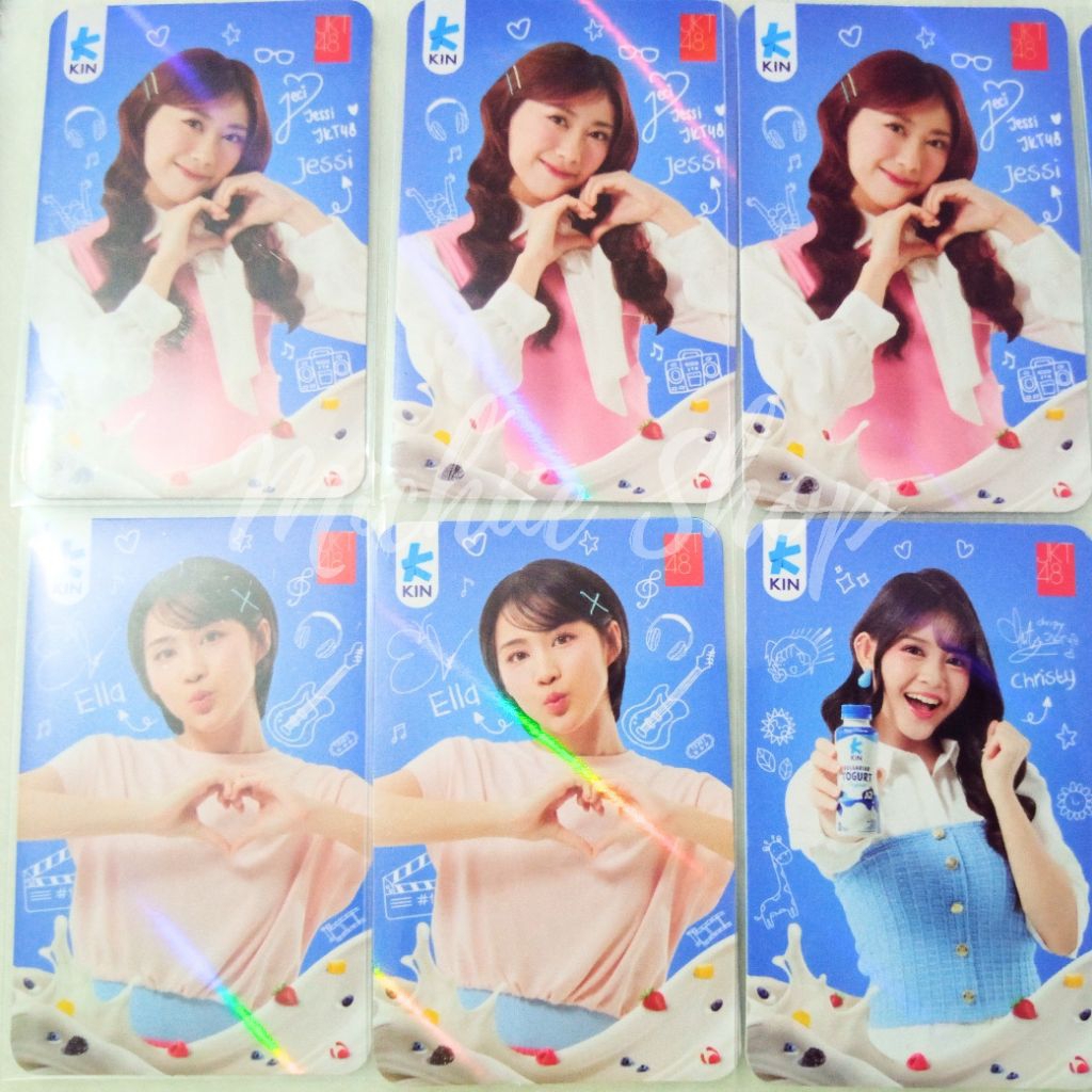 Photocard JKT48 x Kin Yogurt | Photocard Kin Yogurt x JKT48 | Photocard Michie, Muthe, Jessi, Indah 